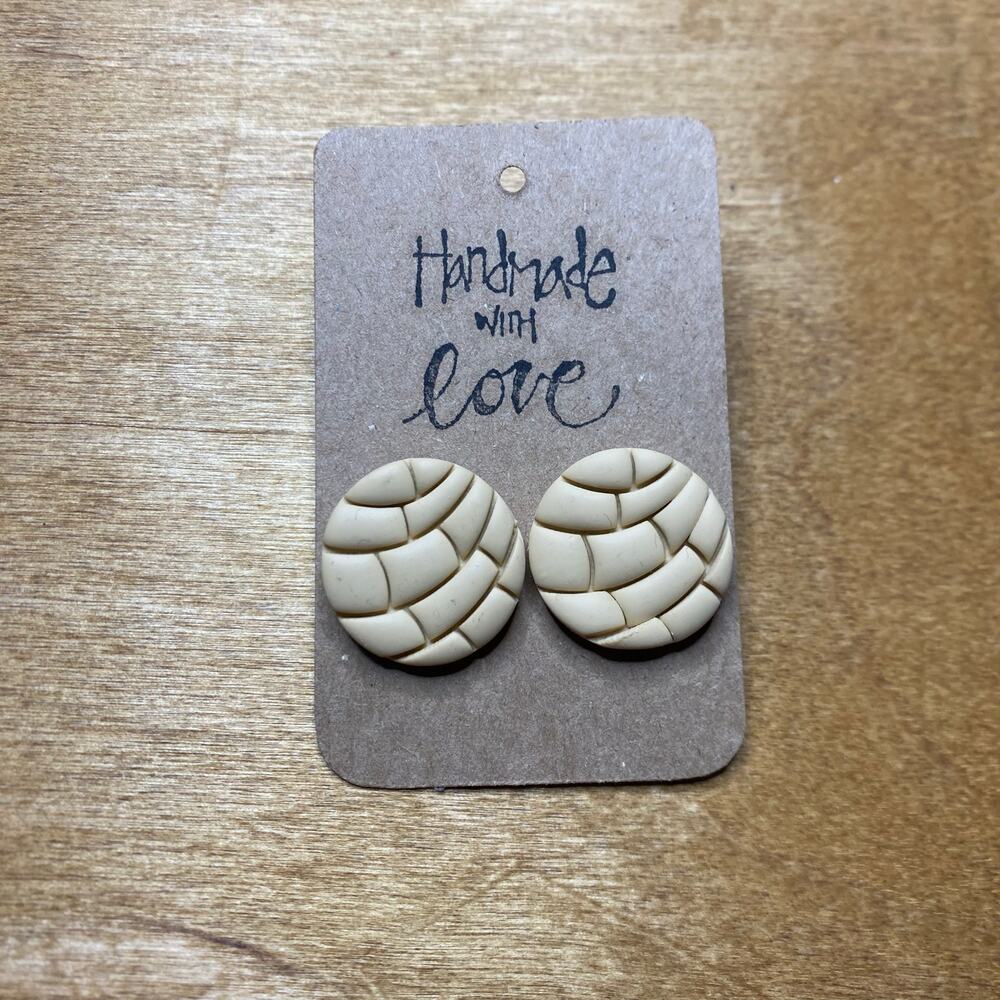 Concha Earrings Back Post Clay Handmade Holiday Fun